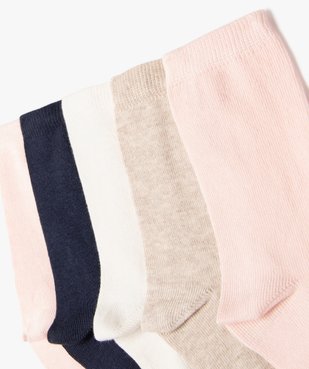 Chaussettes tige haute en maille fine fille (lot de 5) vue2 - GEMO 4G FILLE - GEMO