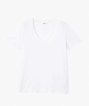 Tee-shirt à manches courtes avec col V roulotté femme vue4 - GEMO(FEMME PAP) - GEMO