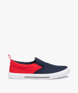 Slip-on garçon en toile bicolore avec col élastiqué vue1 - GEMO (ENFANT) - GEMO