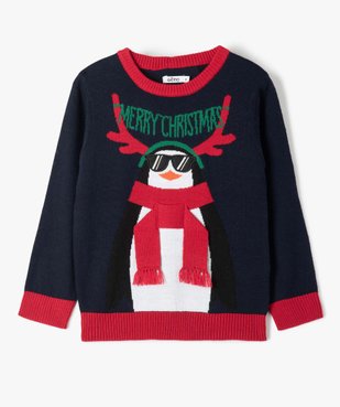 Pull garçon spécial Noël motif pingouin vue2 - GEMO (ENFANT) - GEMO