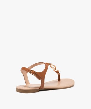 Sandales femme plates à entre-doigts avec chaîne métallisée fantaisie vue4 - GEMO (CASUAL) - GEMO