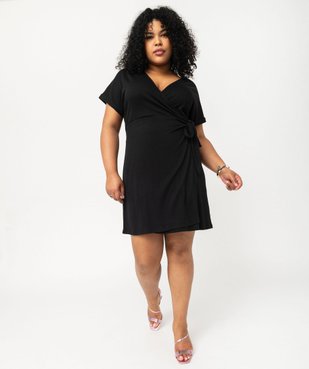 Robe portefeuille à manches courtes femme grande taille vue5 - GEMO 4G GT - GEMO