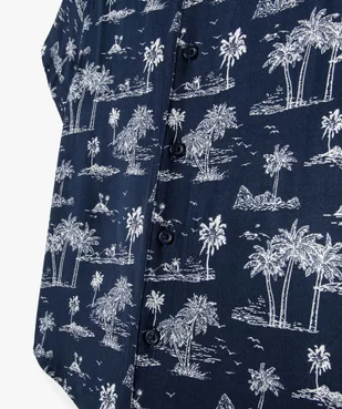 Chemise garçon à manches courtes avec motifs palmiers vue4 - GEMO 4G GARCON - GEMO