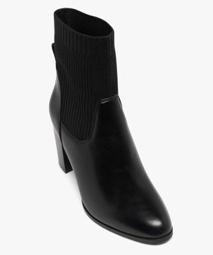 Bottines femme à talon avec col chaussette et bout amande vue6 - GEMO(URBAIN) - GEMO