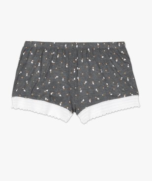 Short de pyjama en maille fluide avec bas en dentelle femme vue7 - GEMO 4G FEMME - GEMO