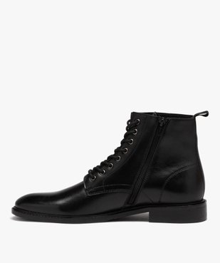 Boots homme en cuir uni bout amande  vue4 - TANEO - GEMO