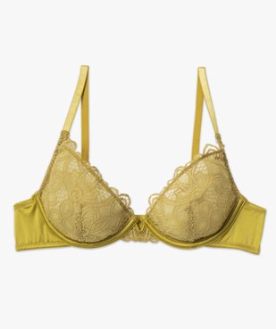 Soutien-gorge corbeille à armatures en dentelle et satin vue4 - GEMO(HOMWR FEM) - GEMO