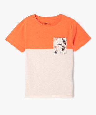 Tee-shirt manches courtes bicolore garçon vue1 - GEMO (ENFANT) - GEMO