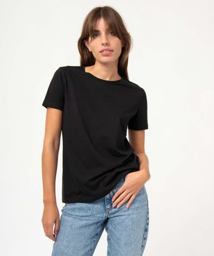 Tee-shirt à manches courtes et col rond femme vue2 - GEMO(FEMME PAP) - GEMO