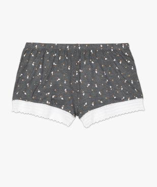 Short de pyjama en maille fluide avec bas en dentelle femme vue8 - GEMO 4G FEMME - GEMO