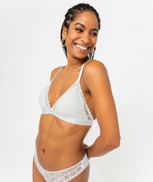 Soutien-gorge triangle en dentelle avec mousses amovibles vue1 - GEMO(HOMWR FEM) - GEMO