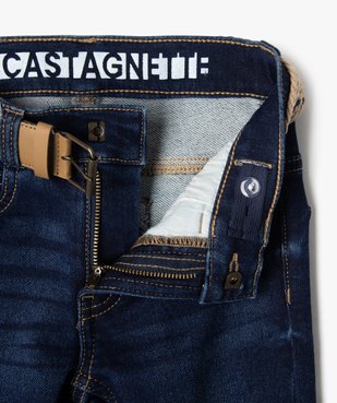 Jean slim stretch à taille ajustable avec ceinture tressée garçon - LuluCastagnette vue2 - LULUCASTAGNETTE - GEMO