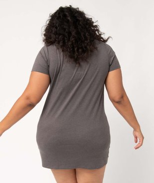 Chemise de nuit à manches courtes avec motifs femme grande taille vue3 - GEMO