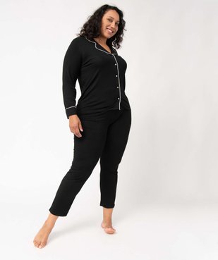 Pyjama femme grande taille deux pièces : chemise et pantalon vue2 - GEMO 4G FEMME - GEMO