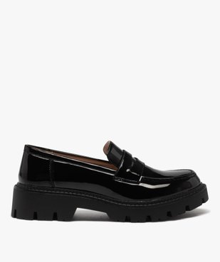 Mocassins femme unis avec dessus verni et semelle crantée vue1 - GEMO (CASUAL) - GEMO