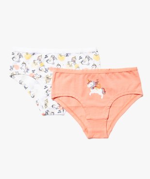 Shorty en coton stretch avec motifs licornes fille (lot de 3) vue2 - GEMO 4G FILLE - GEMO