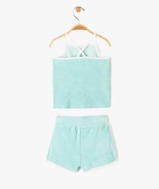 Ensemble bébé fille 2 pièces : short + débardeur en éponge vue4 - GEMO(BEBE DEBT) - GEMO