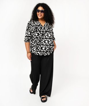 Blouse imprimée à manches 3/4 femme grande taille vue5 - GEMO 4G GT - GEMO