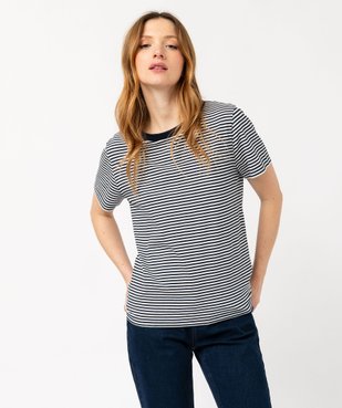 Tee-shirt rayé à manches courtes femme vue2 - GEMO 4G FEMME - GEMO