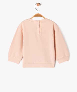 Sweat molletonné bébé fille avec motifs et message vue3 - GEMO 4G BEBE - GEMO