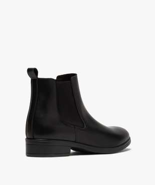 Boots femme à talon plat unis en cuir style Chelsea vue4 - VALENTINA BALDANO - GEMO