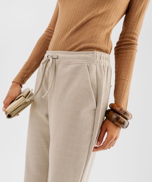 Pantalon en maille extensible à micro motifs femme vue6 - GEMO(FEMME PAP) - GEMO