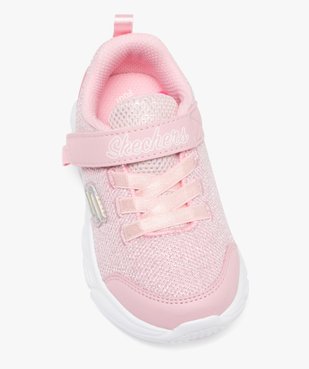 Baskets filles souples en mesh effet pailleté et à scratch - Skechers vue5 - SKECHERS - GEMO