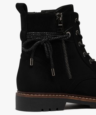 Boots à lacets et zips avec cordon fantaisie sur la tige femme  vue6 - GEMO (CASUAL) - GEMO