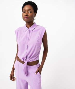 Chemise sans manches avec liens à nouer femme vue1 - GEMO(FEMME PAP) - GEMO