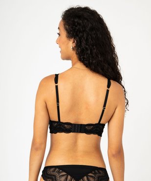 Soutien-gorge push-up sans armatures en dentelle scintillante vue2 - GEMO(HOMWR FEM) - GEMO