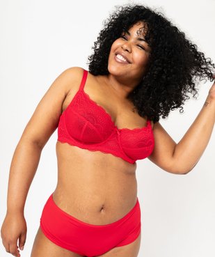 Soutien-gorge emboitant à armatures en dentelle grande taille vue1 - GEMO(HOMWR FEM) - GEMO