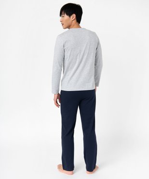 Pyjama à manches longues et pantalon large homme vue3 - GEMO 4G HOMME - GEMO