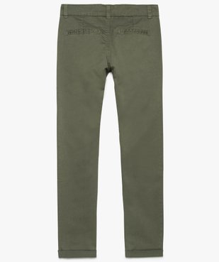 Pantalon garçon chino slim stretch à revers  vue2 - GEMO (JUNIOR) - GEMO