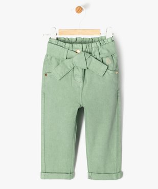 Pantalon en toile denim colorée bébé fille - LuluCastagnette vue1 - LULUCASTAGNETTE - GEMO