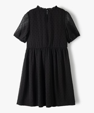 Robe fille à motifs plumetis avec buste smocké vue4 - GEMO (JUNIOR) - GEMO