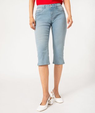 Pantacourt femme en jean coupe Slim vue3 - GEMO(FEMME PAP) - GEMO