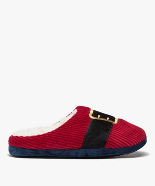 Chaussons homme mules en velours Père Noël vue1 - GEMO(HOMWR HOM) - GEMO