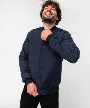 Blouson homme rembourré avec finitions bord-côte vue2 - GEMO 4G HOMME - GEMO