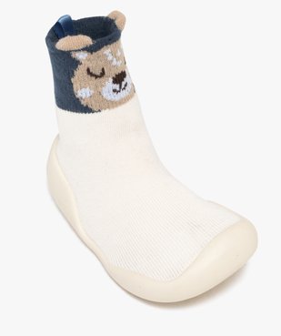 Chaussons bébé garçon à col chaussette avec semelle  vue5 - GEMO (ENFANT) - GEMO