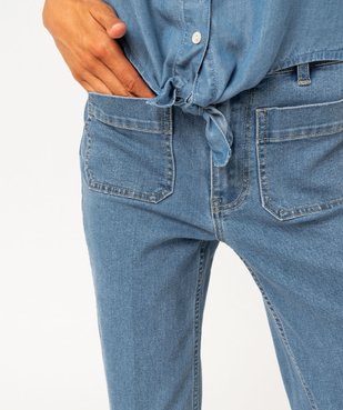 Jean flare taille haute en denim extensible femme vue2 - GEMO(FEMME PAP) - GEMO