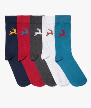 Chaussettes homme à motifs rennes en coffret cadeau (lot de 5) vue2 - GEMO(HOMWR HOM) - GEMO