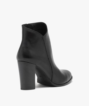 Boots femme à talon haut dessus en cuir uni - Taneo vue4 - TANEO - GEMO