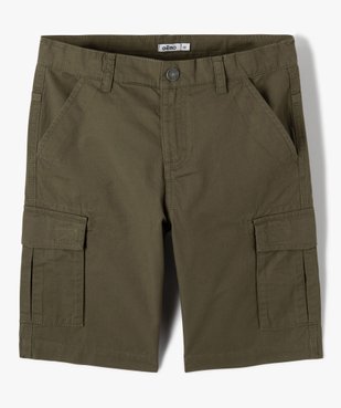 Bermuda cargo en twill uni coupe Regular garçon vue2 - GEMO 4G GARCON - GEMO