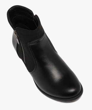 Boots femme confort à talon cubain détail en suédine et zip fantaisie vue6 - G'FLEX - GEMO