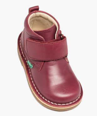 Bottes bébé fille en cuir uni à scratch - Kickers vue5 - KICKERS - GEMO