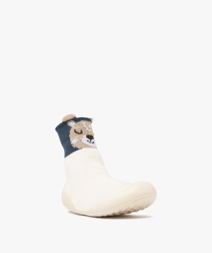 Chaussons bébé garçon à col chaussette avec semelle  vue2 - GEMO (ENFANT) - GEMO