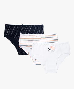 Shorties en coton avec touches pailletées fille (lot de 3) vue1 - GEMO 4G FILLE - GEMO