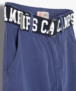 Bermuda garçon cargo en twill avec ceinture imprimée - Camps United vue2 - CAMPS UNITED - GEMO