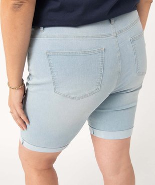 Bermuda en jean femme grande taille à revers vue2 - GEMO 4G GT - GEMO