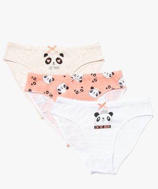 Culotte fille à motif panda et paillettes (lot de 3) vue1 - GEMO 4G FILLE - GEMO